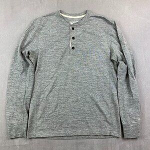 Rag & Bone Mens Shirt Small Gray Heather Henley Long Sleeve Knit Marled Cotton